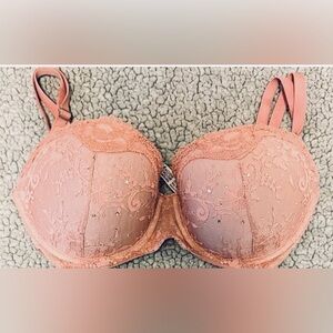 Victoria's Secret Lace Embroidered Push up Bra Mauve-Pink